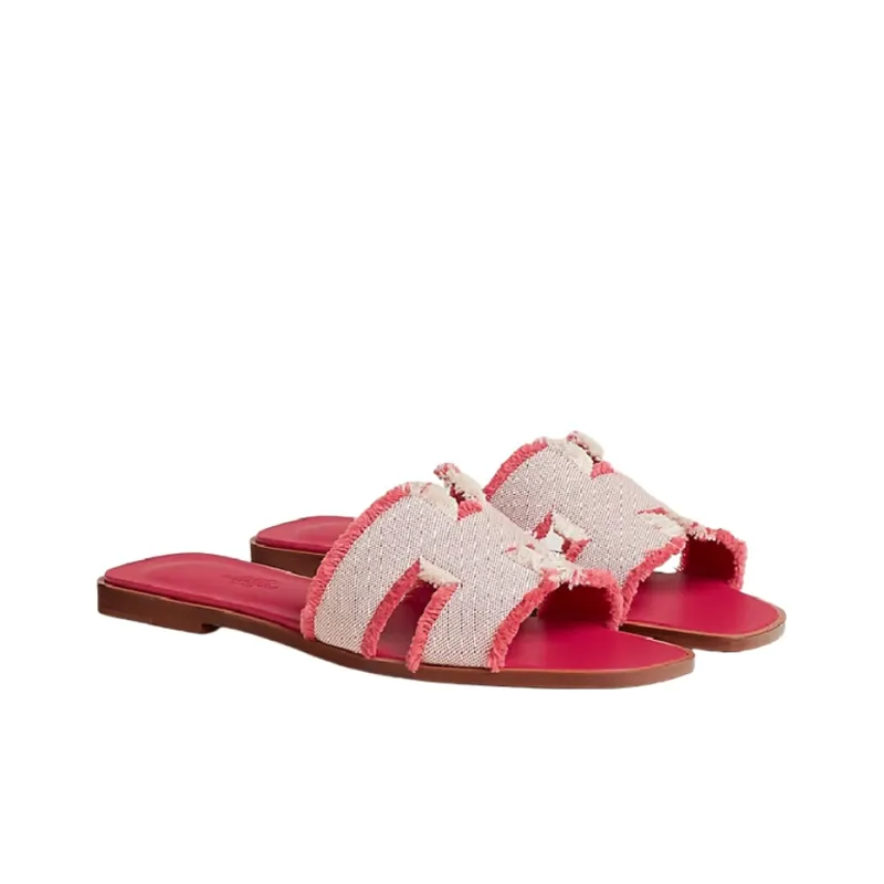 HERMES Oran Sandal Frambroise Canvas-3