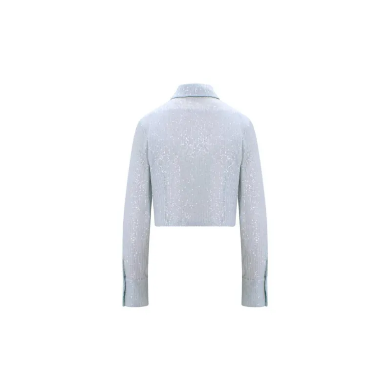 Rotate Sequin-Embellished Cropped Cardigan-1