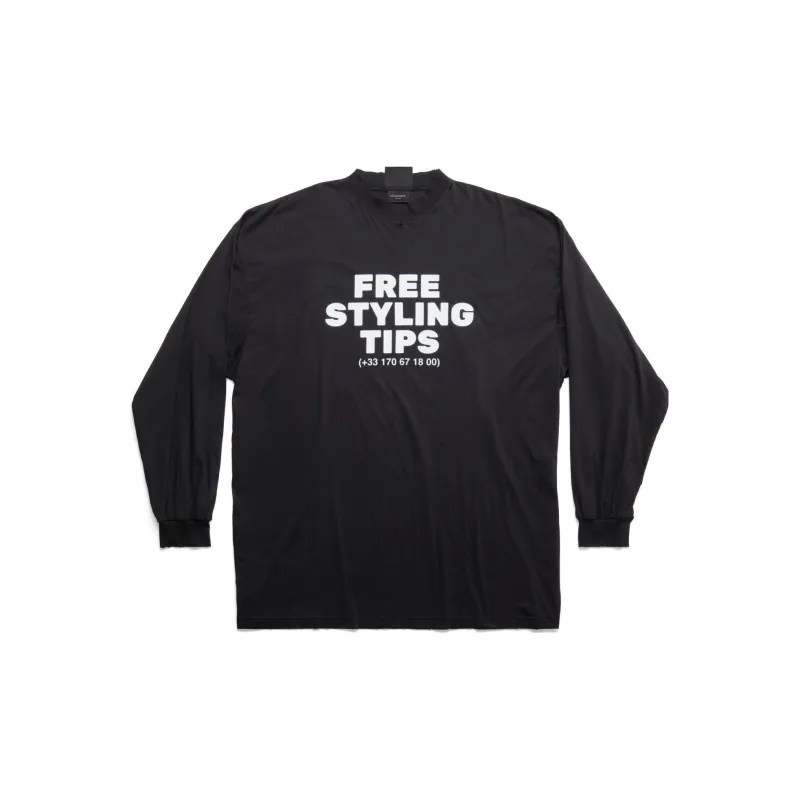 Balenciaga T Shirt Loose Fit Style Women's Black-0