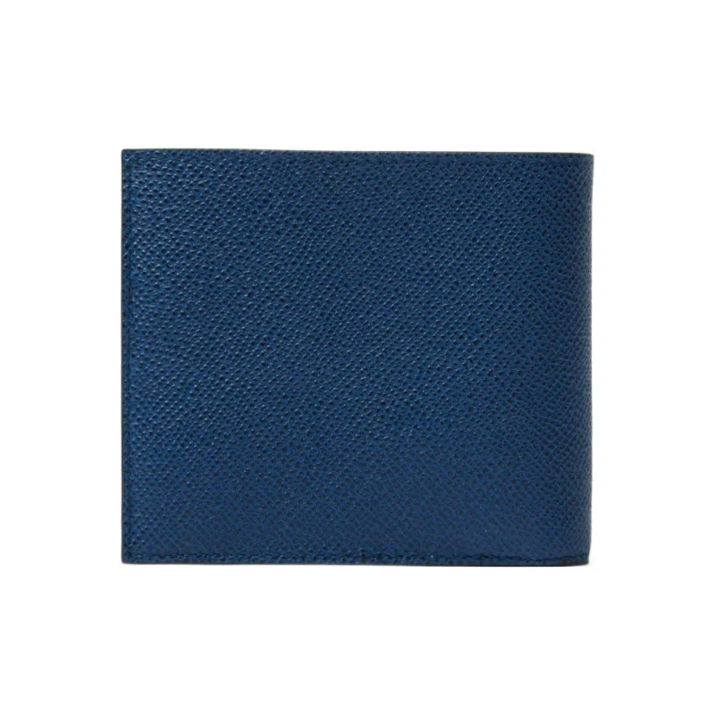 Burberry Calfskin Double-Fold Wallet Men's Marine Blue-2