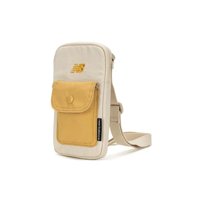 New Balance Fabric Shoulder Bag, Crossbody Bag Mini Unisex Beige Yellow-3