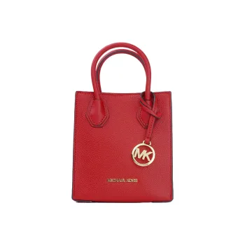MICHAEL KORS Mercer Cow Leather Trunk Bag, Handbag, Shoulder Bag, Crossbody Bag Mini Women's Red