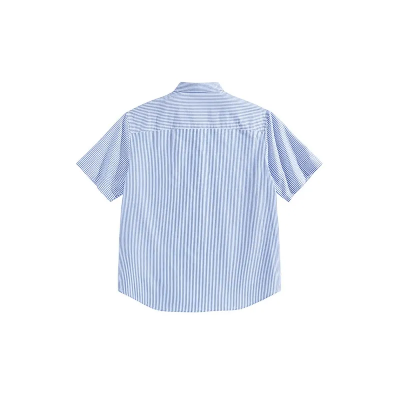 PEACEBIRD MEN Shirts Men Blue Stripes Wide And Spacious-1
