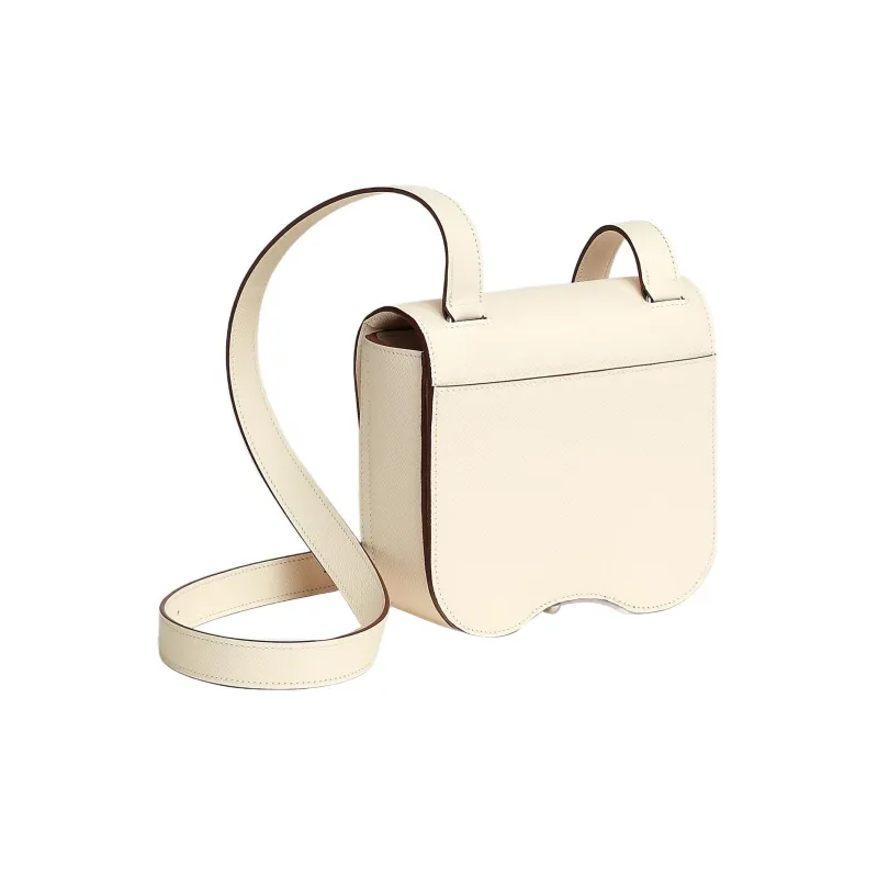 HERMES DellaCavalleria Epsom Calfskin Shoulder Bag Crossbody Bag Mini Women's I2 Nata Cream White-2