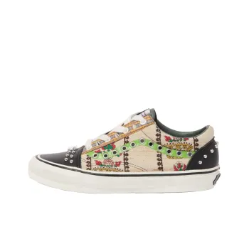 Gucci x Vans Old Skool Durable Breathable Low-Top Skateboard Shoes Women's Khaki Black