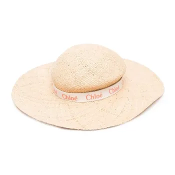 Chloé Kids Logo print Strap Sunhat