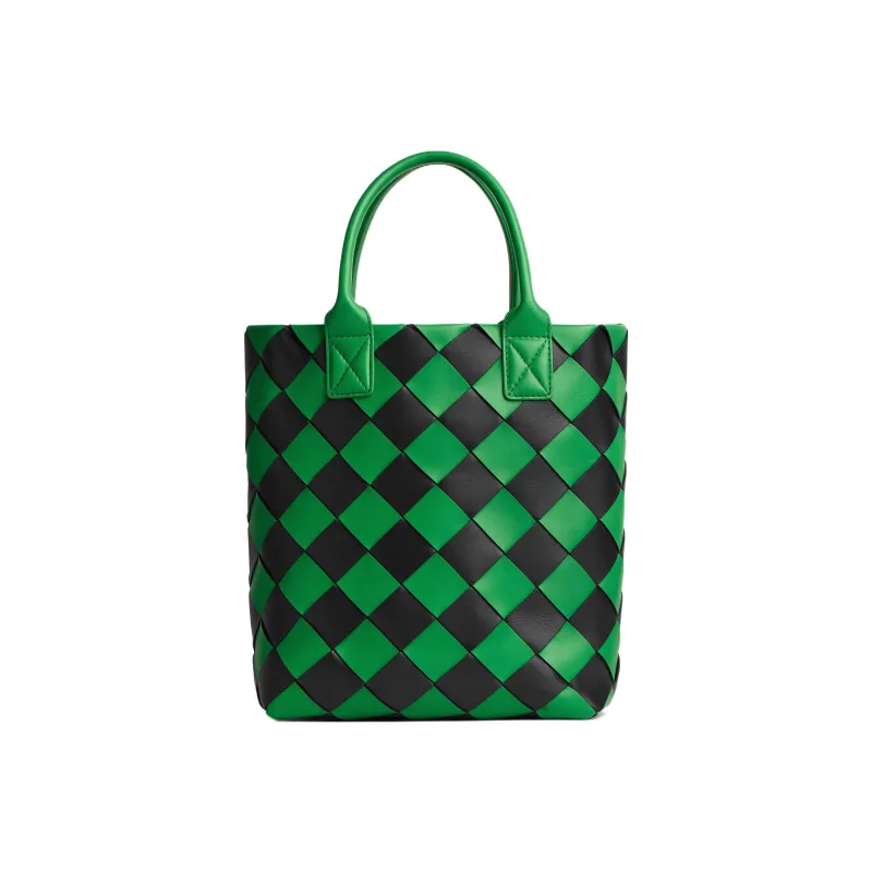 Bottega Veneta Sheepskin Tote Bag Shopping Bag Shoulder Bag Crossbody Bag Handbag Medium Size Women's Grass Green/Black-0