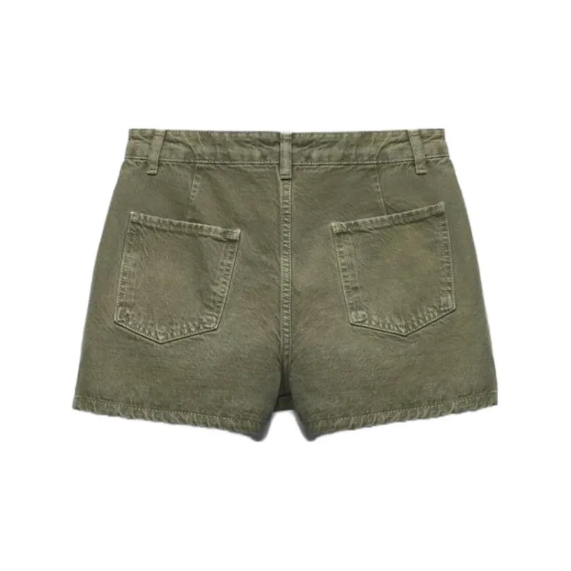 ZARA Denim Short Skirts Women's Khaki-1