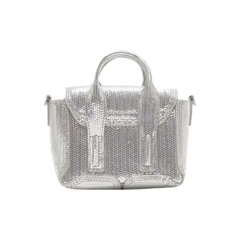 3.1 Phillip Lim Pashli Cow Leather Portable Crossbody Bag Shoulder Bag Regular Women's Silver-2