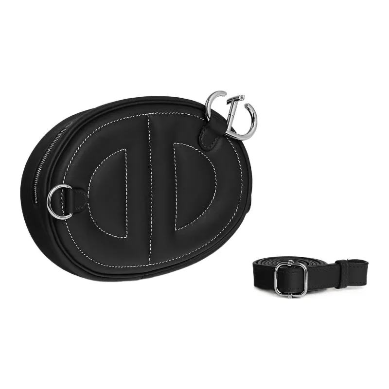 HERMES In The Loop Swift Calfskin Basket Bag Handheld Shoulder Bag Crossbody Bag Fanny Pack Regular Women's Noir Black-2