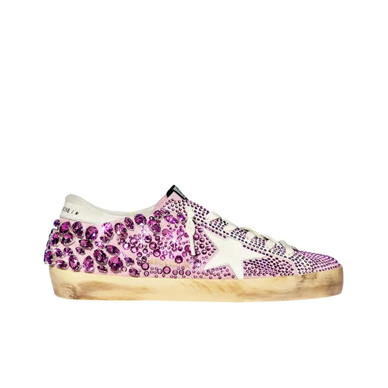 Golden Goose X Swarovski Skateboard Shoes Women's Low-Top Pink-1