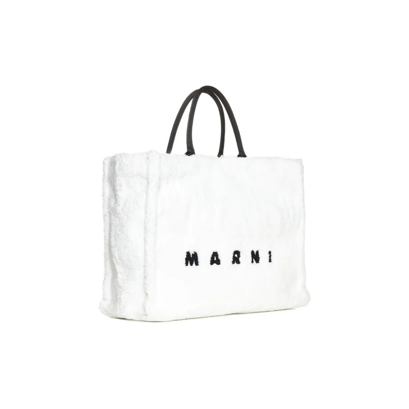 MARNI Polyester Tote Bag, Shopping Bag, Handbag Men's White-1