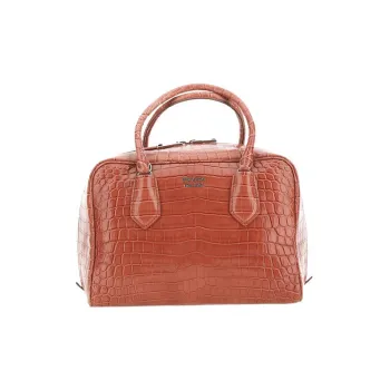 PRADA Leather Tote Bag Shopping Bag Handbag Women's Brown