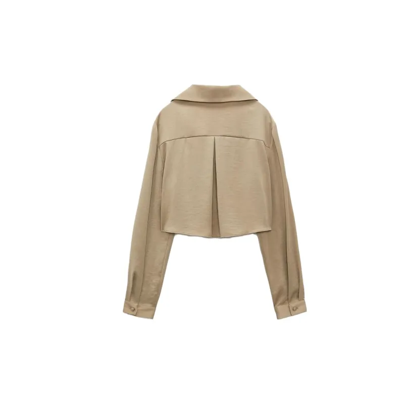 ZARA Crop Tops Women's Sand-1