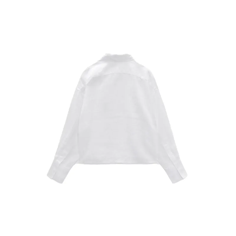 ZARA Crop Tops Women's Frosted White-1