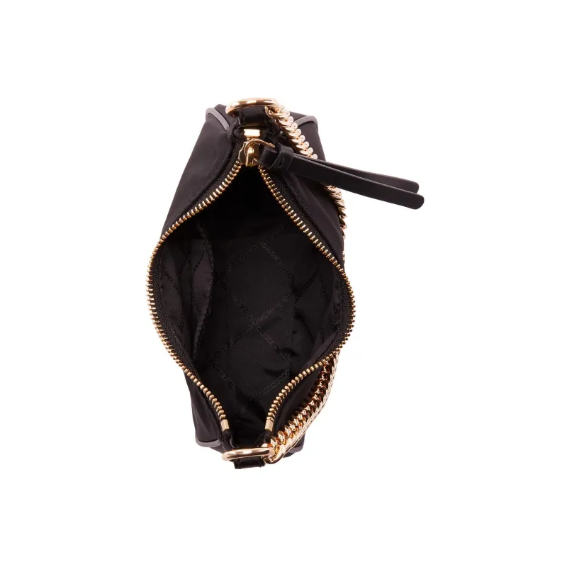 MICHAEL KORS Jet Set Charm Leather Trim Shoulder Bag, Handbag Trumpets Women's Black-3