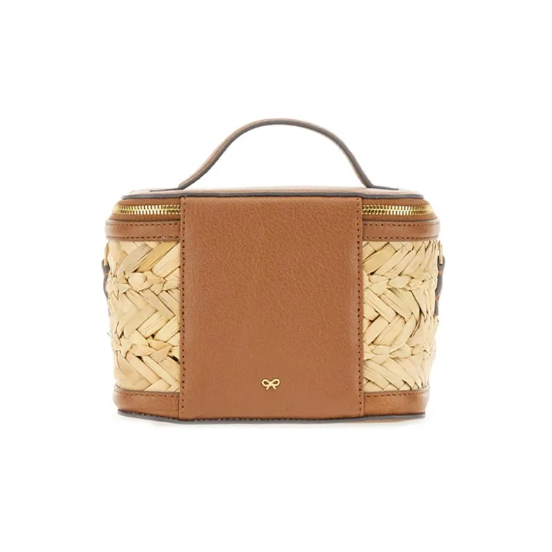 Anya Hindmarch Seaweed Patchwork Leather Shoulder Bag Crossbody Bag Handbag Women's Light Brown-2