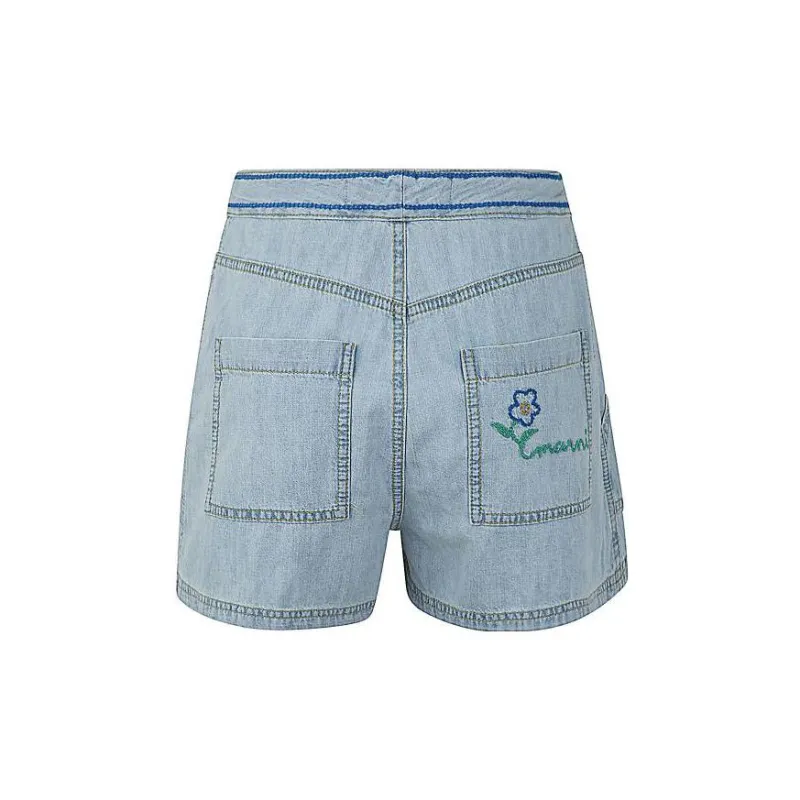 MARNI Embroidered logo Denim Shorts-1