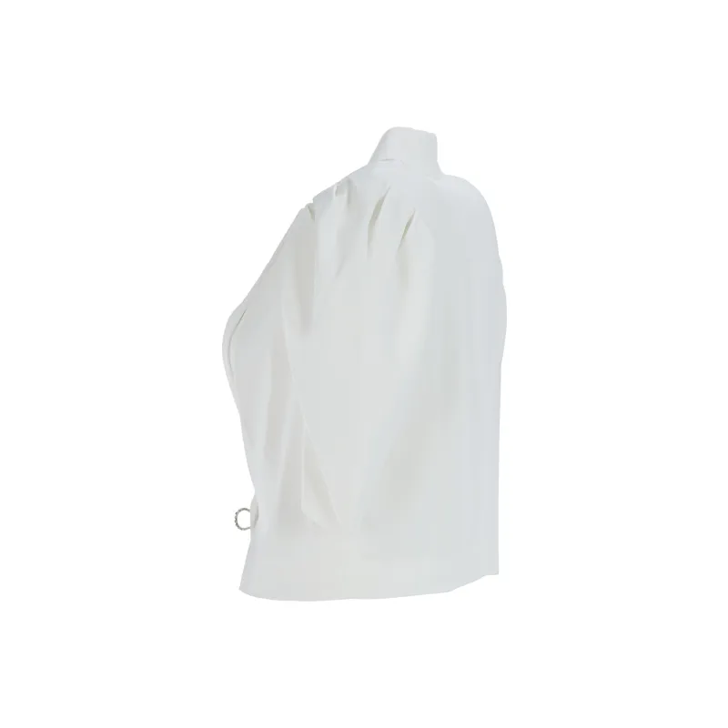 Marie Elie Cropped Coats Women's White-2