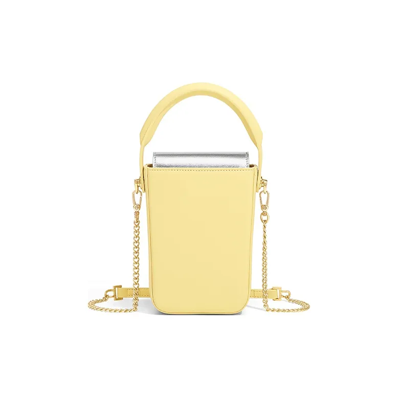 Gong Xuan Cow Leather Shoulder Bag, Crossbody Bag With Cell Phone Pouch Trumpets Women's Sunlight Yellow-3