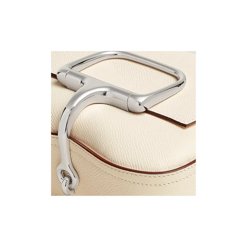 HERMES DellaCavalleria Epsom Calfskin Shoulder Bag Crossbody Bag Mini Women's I2 Nata Cream White-4
