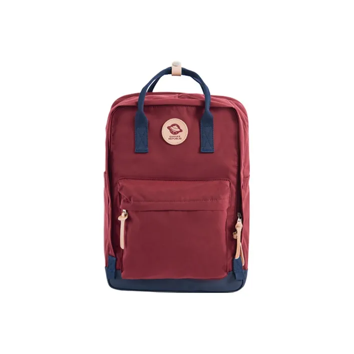 CANVAS REPUBLIC Canvas Laptop Bag Backpack Tubas Unisex Mist Gray & Ink Green Shoulder Strap-0