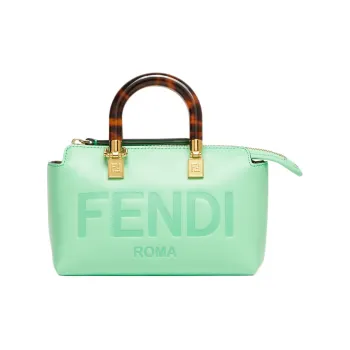 FENDI Calfskin Boston Bag, Handbag, Shoulder Bag, Crossbody Bag Mini Women's Green