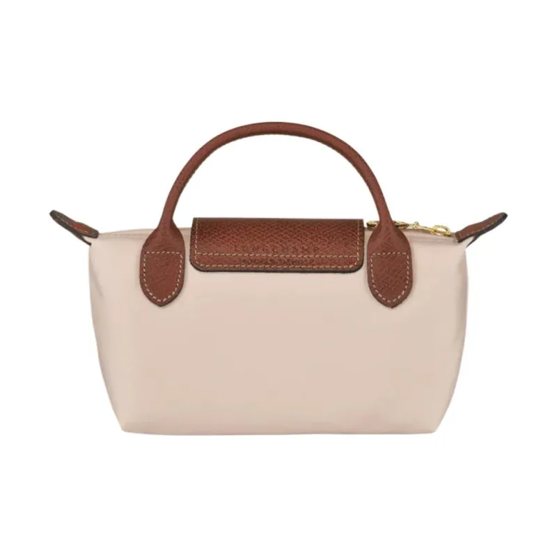 LONGCHAMP Le Pliage Recycled Canvas With Leather Trim Dumpling Bag Portable Clutches Women's Paper Color-3