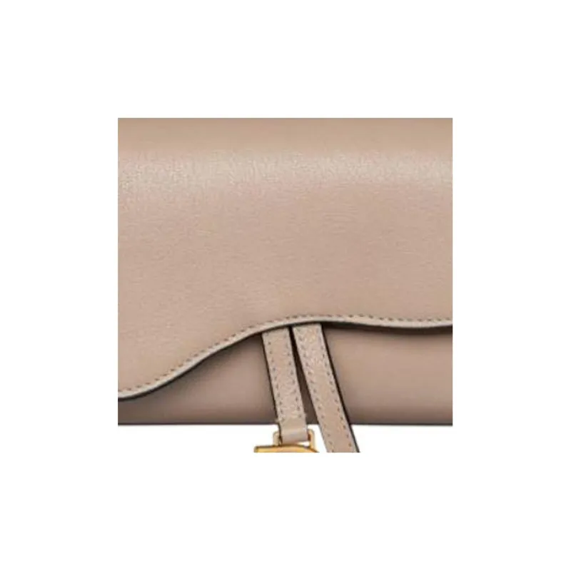 DIOR Saddle Goatskin Wallet Women's Hazelnut-4