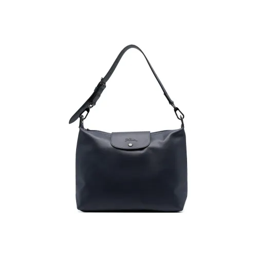 LONGCHAMP Le Pliage Xtra Cow Leather Crescent Underarm Handbag, Shoulder Bag Women's Marine Blue