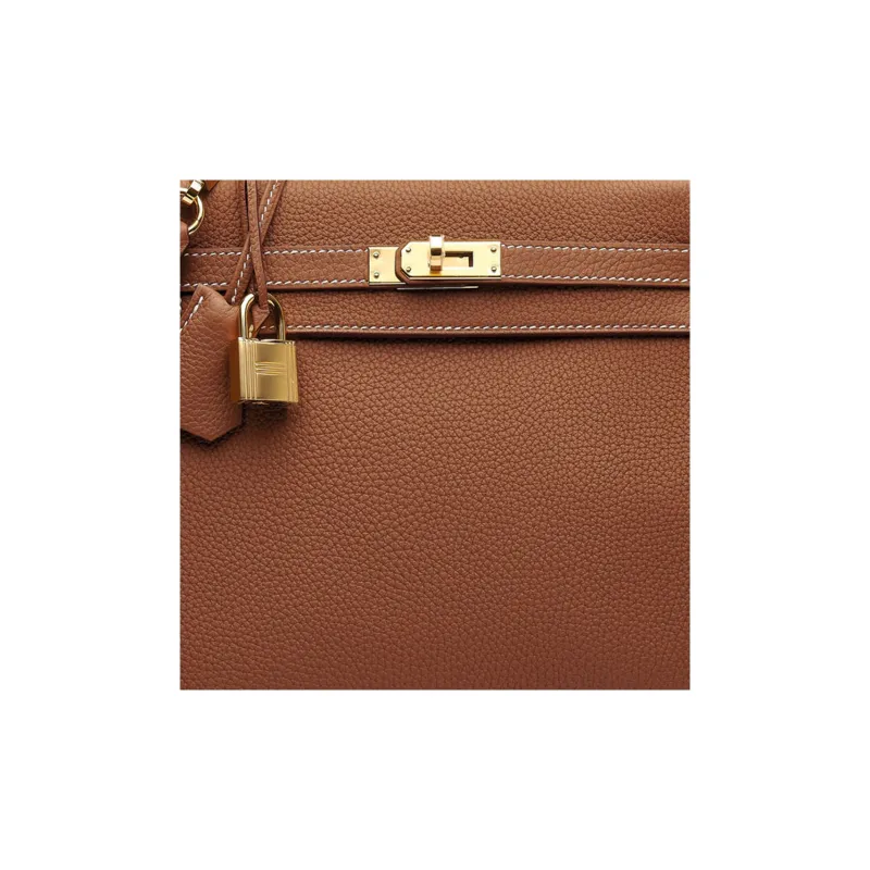 HERMES Kelly Togo Calfskin Kelly Bag Handbag Women's 37 Gold-4