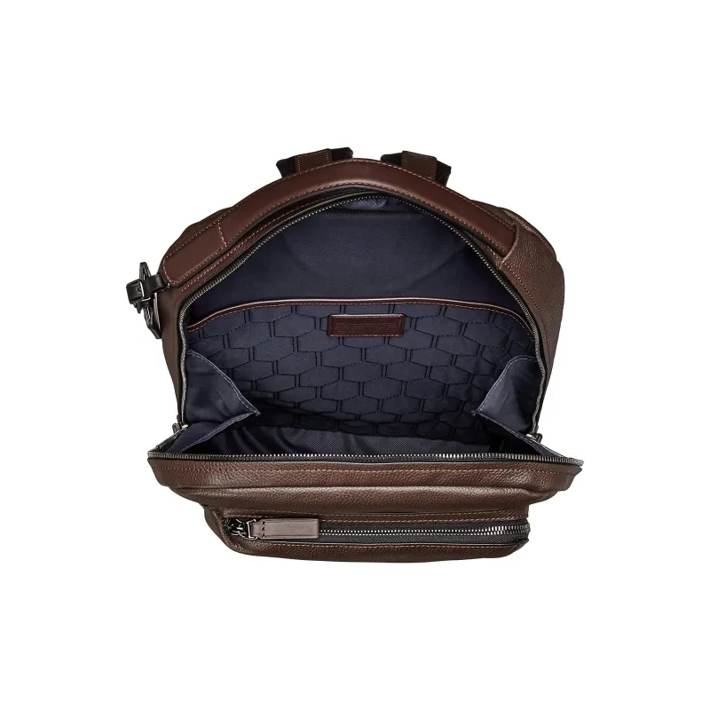 TUMI Leather Backpack Regular Men's Brown-2