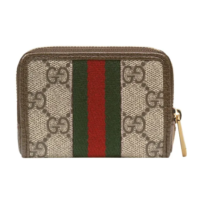 GUCCI Ophidia Canvas With Leather Coin Purses Card Holders Regular Unisex Brown/Ebony-1
