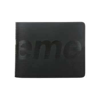 LOUIS VUITTON Supreme Collaboration Epi Leather Card Holder, Wallet Men's Black