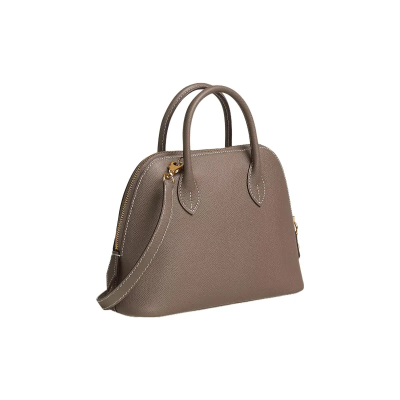 HERMES Bolide Epsom Calfskin Bowling Bag, Shoulder Bag, Crossbody Bag, Handbag Unisex 18 Etoupe Elephant Gray-3