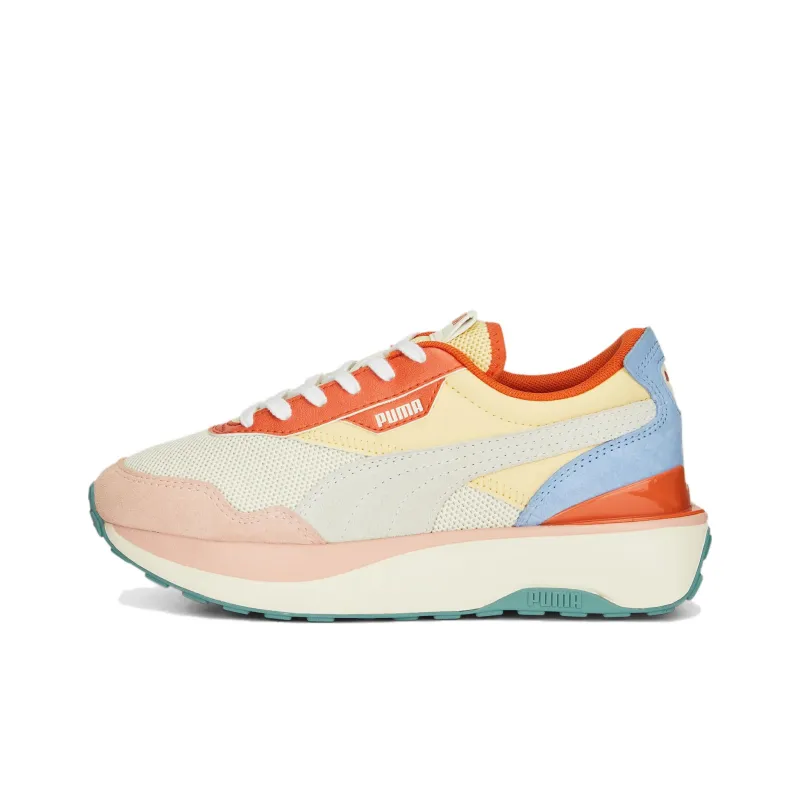 PUMA Cruise Rider Trainer Anti Slip Wear Resistant Low Top Sports Casual Shoes Women's Beige Pink Orange-0