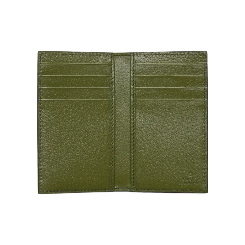 GUCCI GG Marmont Smooth Leather Wallets Card Holders Regular Men's Green-3