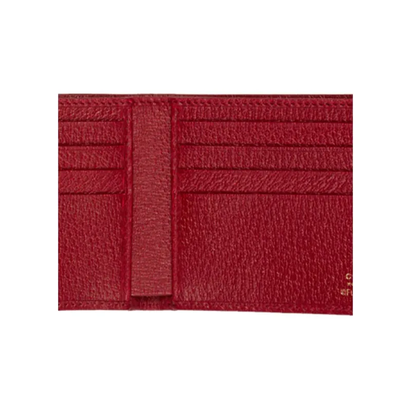GUCCI Doraemon Doraemon Collaboration Canvas With Leather Wallet Unisex Ebony & Red-5