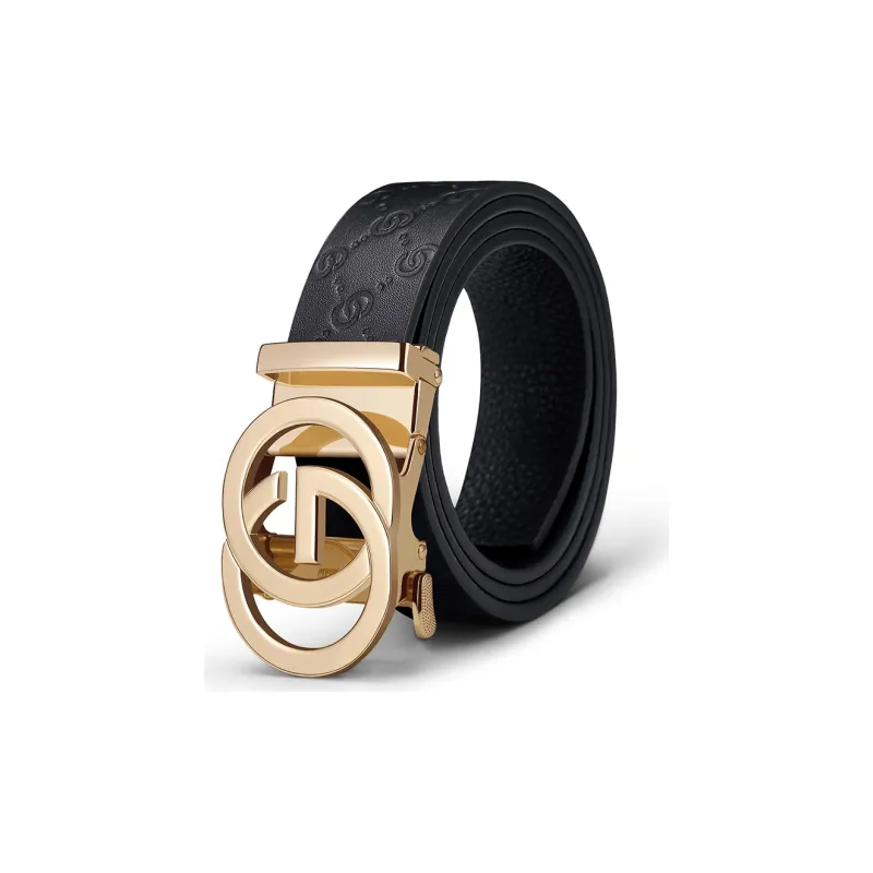 GOLF Cow Leather Automatic Buckle Belt Men's Multicolor Width  3.5cm-4