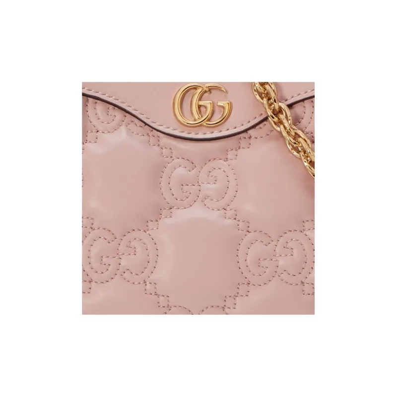 GUCCI GG Matelassé Leather Pochette, Shoulder Bag Shoulder Bag, Handbag Women's Pink-8