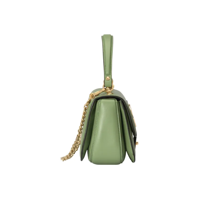 GUCCI Blondie Leather Shoulder Bag Crossbody Bag Handbag Small Size Women's Green-4