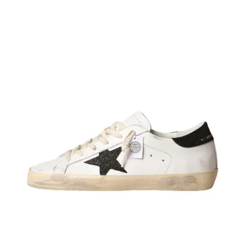 Golden Goose Super Star Stylish Skateboarding Shoes Women's White Black Vintage Version
