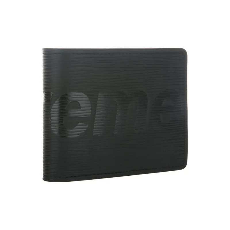 LOUIS VUITTON Supreme Collaboration Epi Leather Card Holder, Wallet Men's Black-1