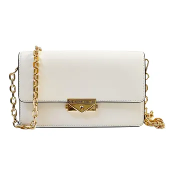 MICHAEL KORS Cece Leather Baguette Bag Shoulder Bag Crossbody Bag Medium Size Women's White
