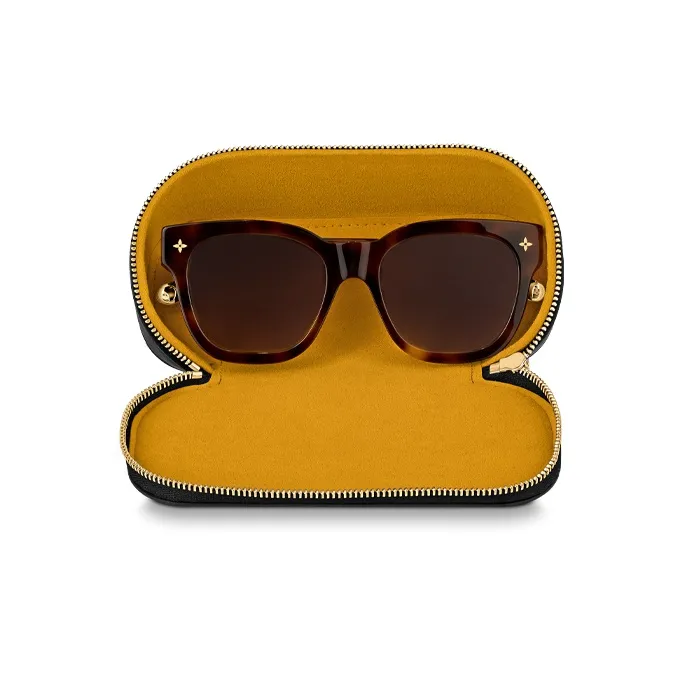 LOUIS VUITTON Monogram Canvas With Leather Eyeglass Pouch Tubas Unisex Brown-3