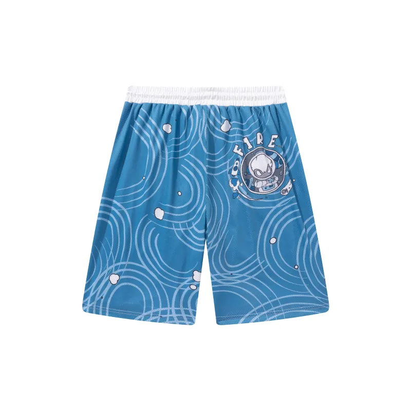 FireMonkey Basketball Shorts Unisex White-1