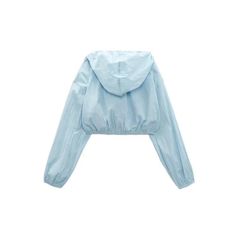 ZARA Crop Tops Women's Blue-1