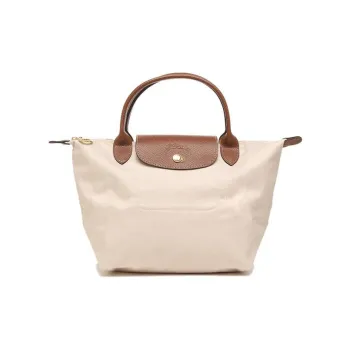 LONGCHAMP Le Pliage Canvas With Leather Canvas Bag Dumpling Bag Handbags Small Size Women's Paper Color