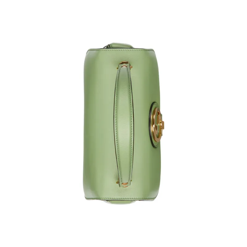 GUCCI Blondie Leather Shoulder Bag Crossbody Bag Handbag Small Size Women's Green-5