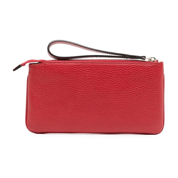 GUCCI Leather Clutches Card Holder Wallet Women's Red-1
